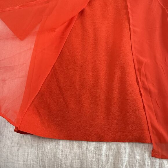 NEW Worthington Woman's Knit Blouse Orange Cold Shoulder 3/4 Sleeve Size Medium - Picture 10 of 16
